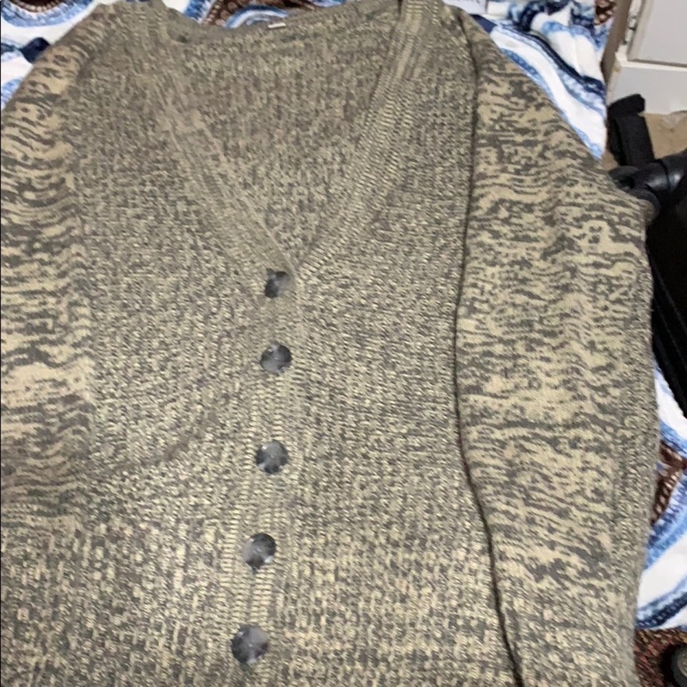 green cardigan